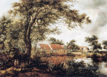 Moulin paysage Meindert Hobbema Peinture à l'huile